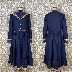 Gunne Sax Denim Prairie Dress